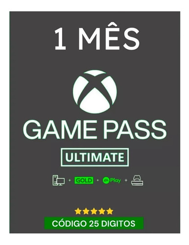 Xbox Game Pass Ultimate 1 Mês Código 25 Dígitos